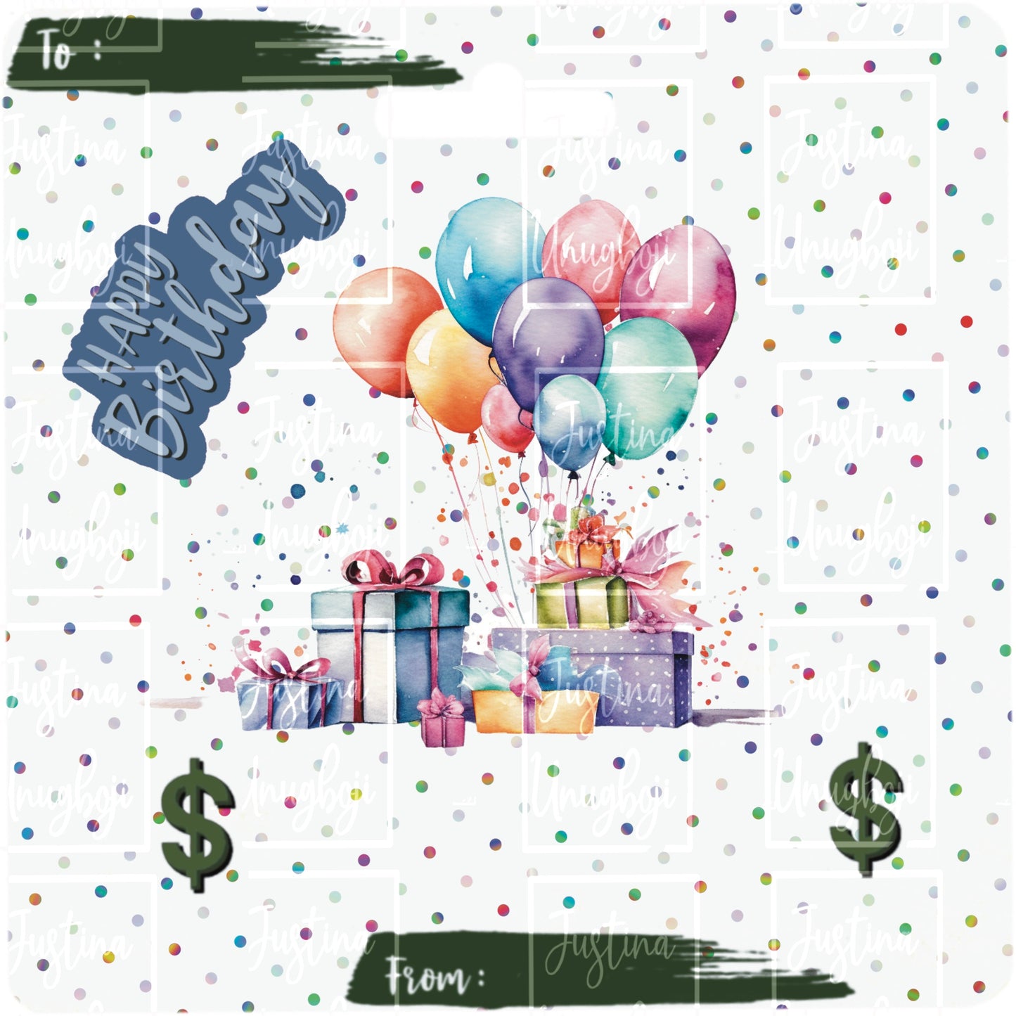 Birthday Money Card Design Set