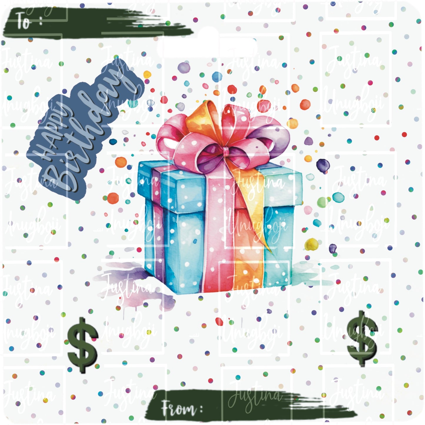 Birthday Money Card Design Set